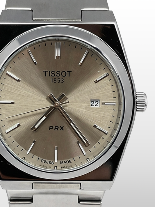 Tissot PRX Champagne Sunburst| Water Resistant| Sapphire Crystal| Stainless Steel
