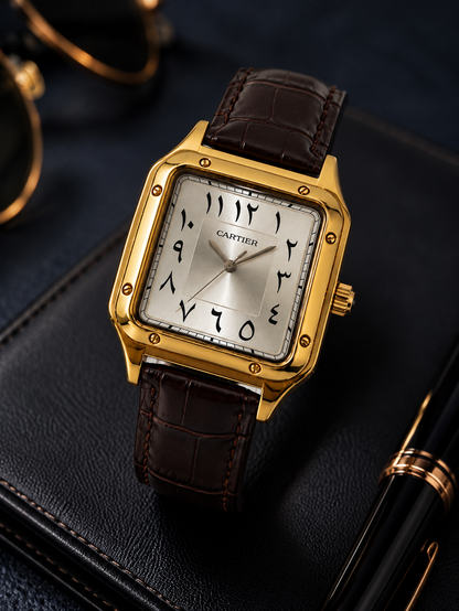 Cartier Santos Gold Silver Dial