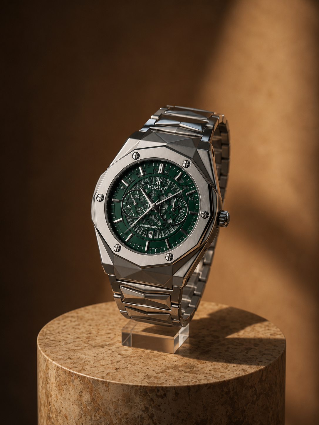 Hublot Diamond Cut Green(Semi Automatic)