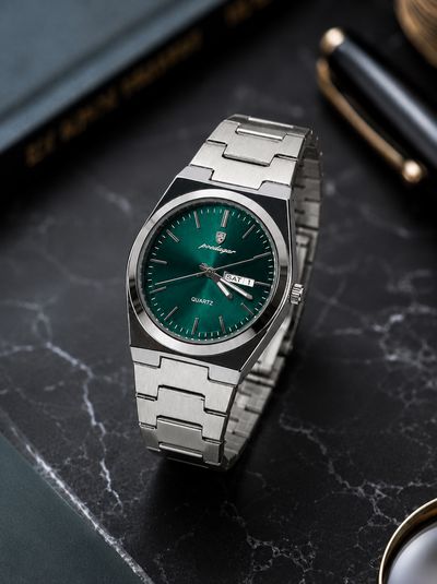 Poedagar Green Dial Quartz