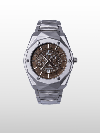 Hublot Diamond Cut Brown (Semi Automatic)