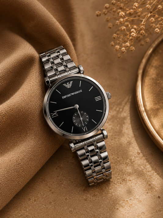 Emporio Armani Midnight Black|Water Resistant|Stainless Steel