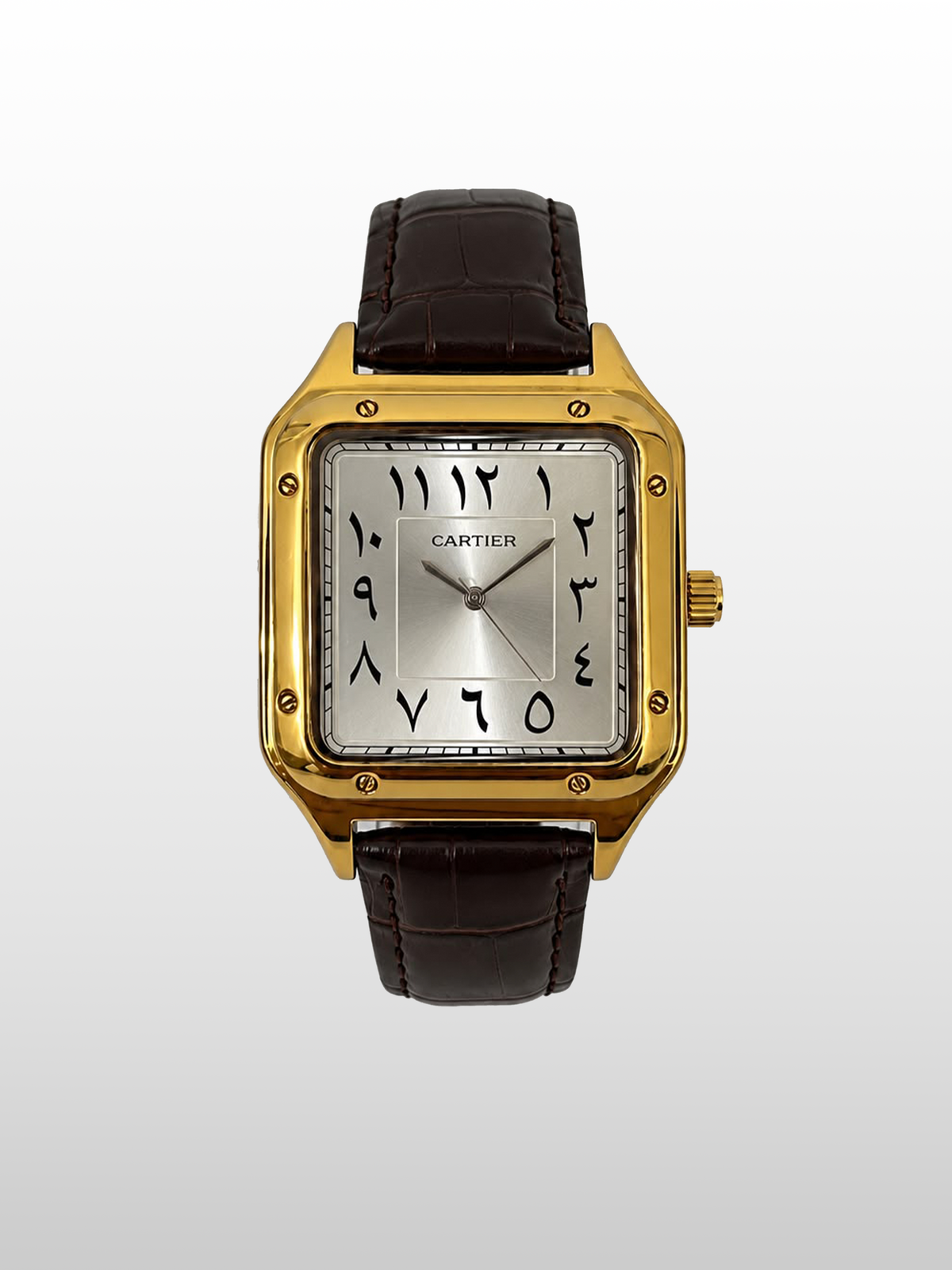 Cartier Santos Gold Silver Dial