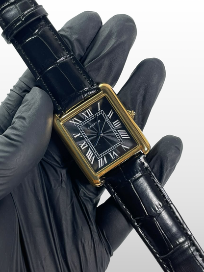 Cartier Tank Black Dial Gold