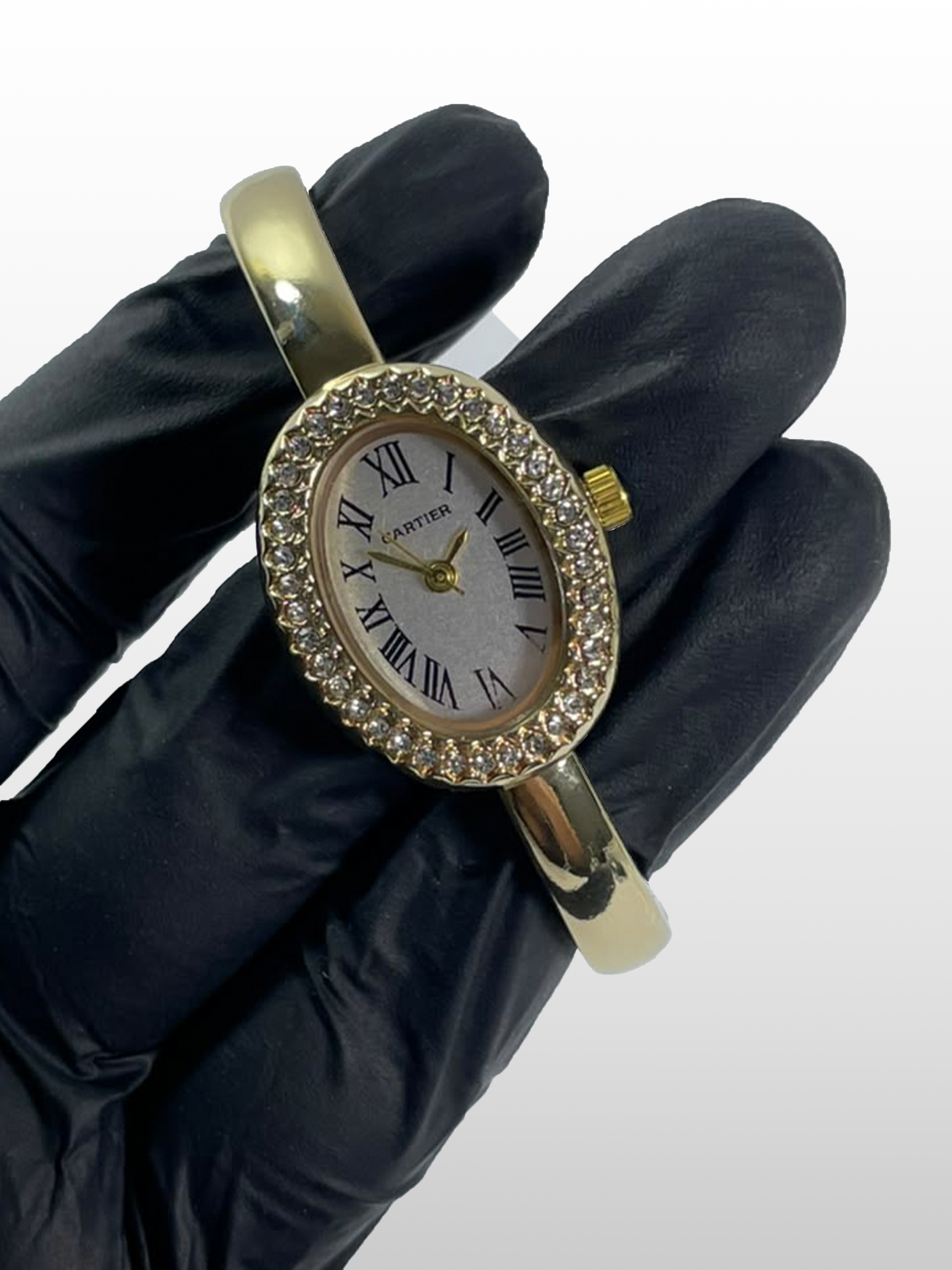 Cartier Baignoire Diamond Bezel with Gold Bangle