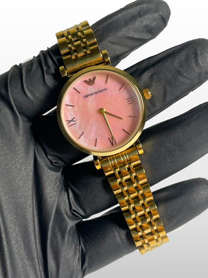 Emporio Armani Blush Pink Gold|Water Resistant|Stainless Steel