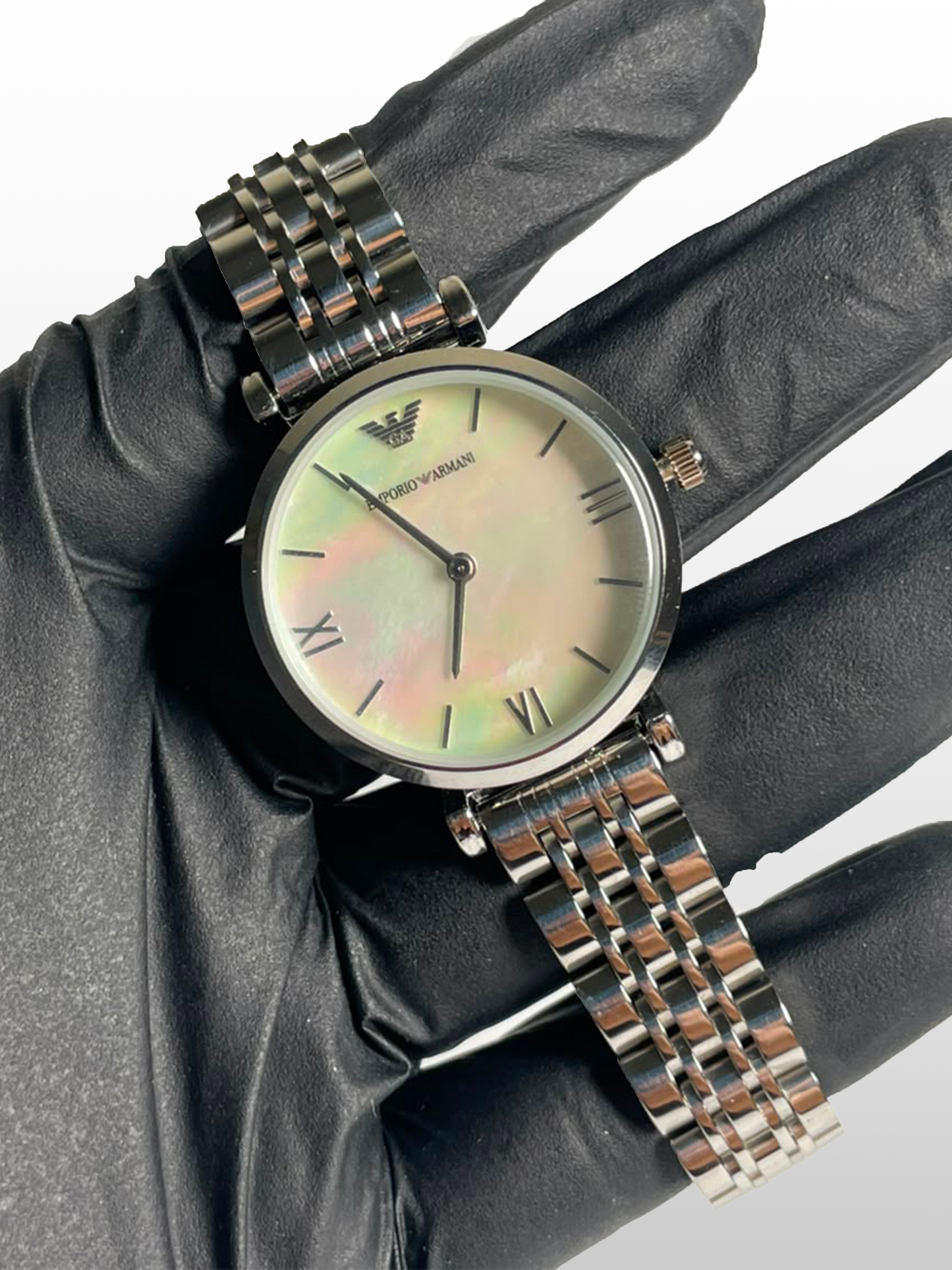 Emporio Armani Pearl Silver|Water Resistant|Stainless Steel