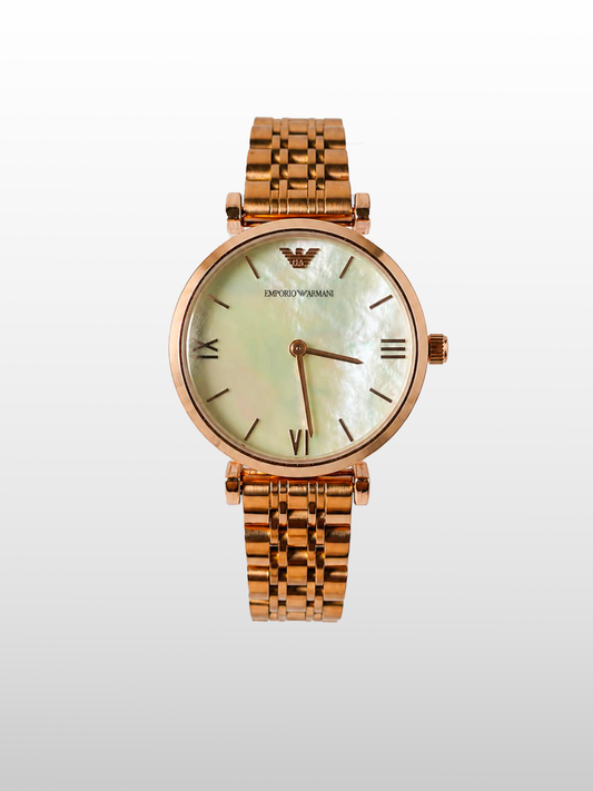 Emporio Armani Rose Gold Pearl   |Water Resistant|Stainless Steel